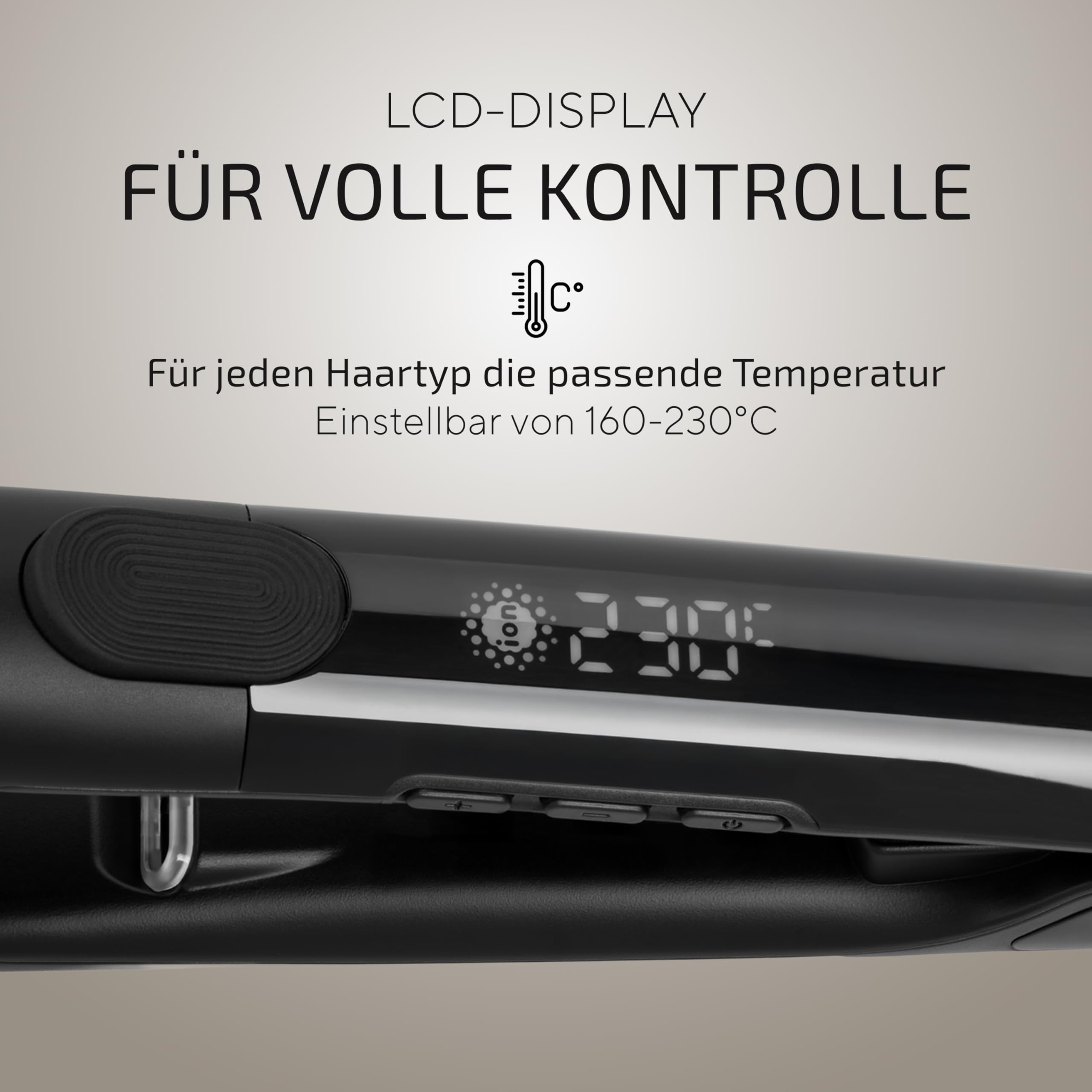 Glätteisen – Testsieger 2025* – 4 Jahre Garantie – 100 Tage risikofrei testen – Mit LCD-Display – Schnell aufheizend in nur 20 Sek. – Für seidig glattes Haar mit mehr Glanz