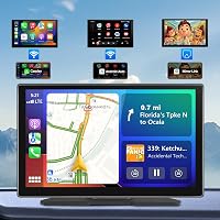 Podofo 9" IPS Autórádió Vezeték Nélküli Apple CarPlay & Android Auto Támogatással - Érintőképernyős Bluetooth Médialejátszó, FM, USB, AUX 2