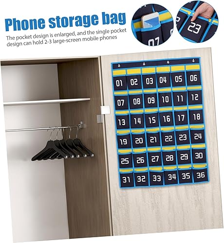 Miniatura 7 de balacoo Gráfico de bolsillo numerado para aula, organizador de bolsillo para guardarropa, organizador de aula para teléfonos celulares, soportes