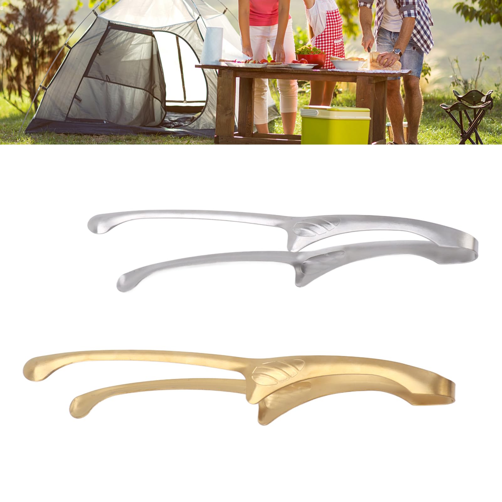 2 Pack Grill Tongs, Stainless Steel Kitchen Tongs with Long Handle for Barbecue Grilling Cooking Buffet