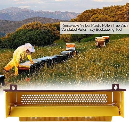 Miniatura 2 de Trampa de polen de abeja para colmenas de abeja, colector de polen de abeja, trampa de polen de plástico extraíble con bandeja de polen ventilada
