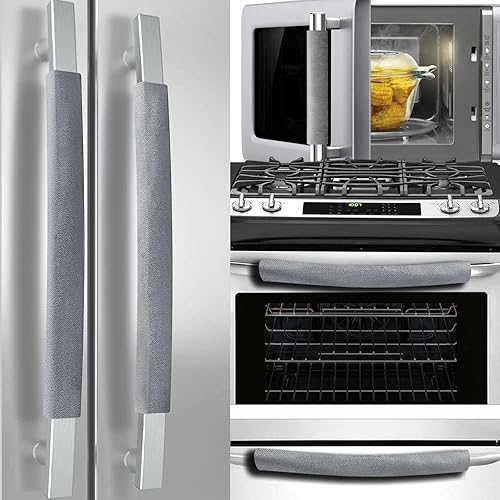 Volecy Juego de 5 fundas para manija de puerta de refrigerador, decoración de tela lavable, mantiene el electrodoméstico limpio para nevera, Volecy Juego de 5 fundas para manija de puerta de refrigerador, decoración de tela lavable, mantiene el electrodoméstico limpio para nevera,