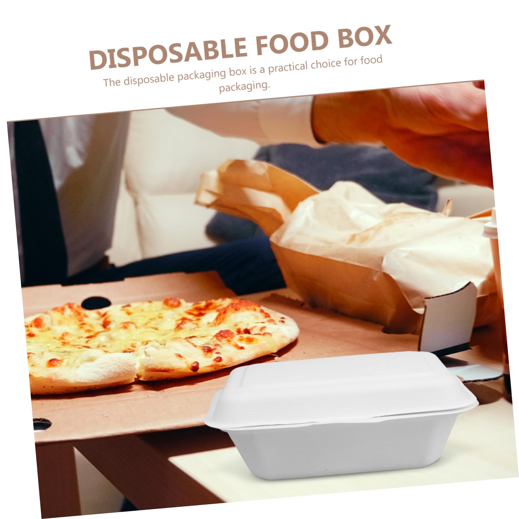 Scatole Confezione Chiusura Ermetica Contenitore Biodegradabili in Carta Multiuso 600ml 50 Pezzi per Take Away