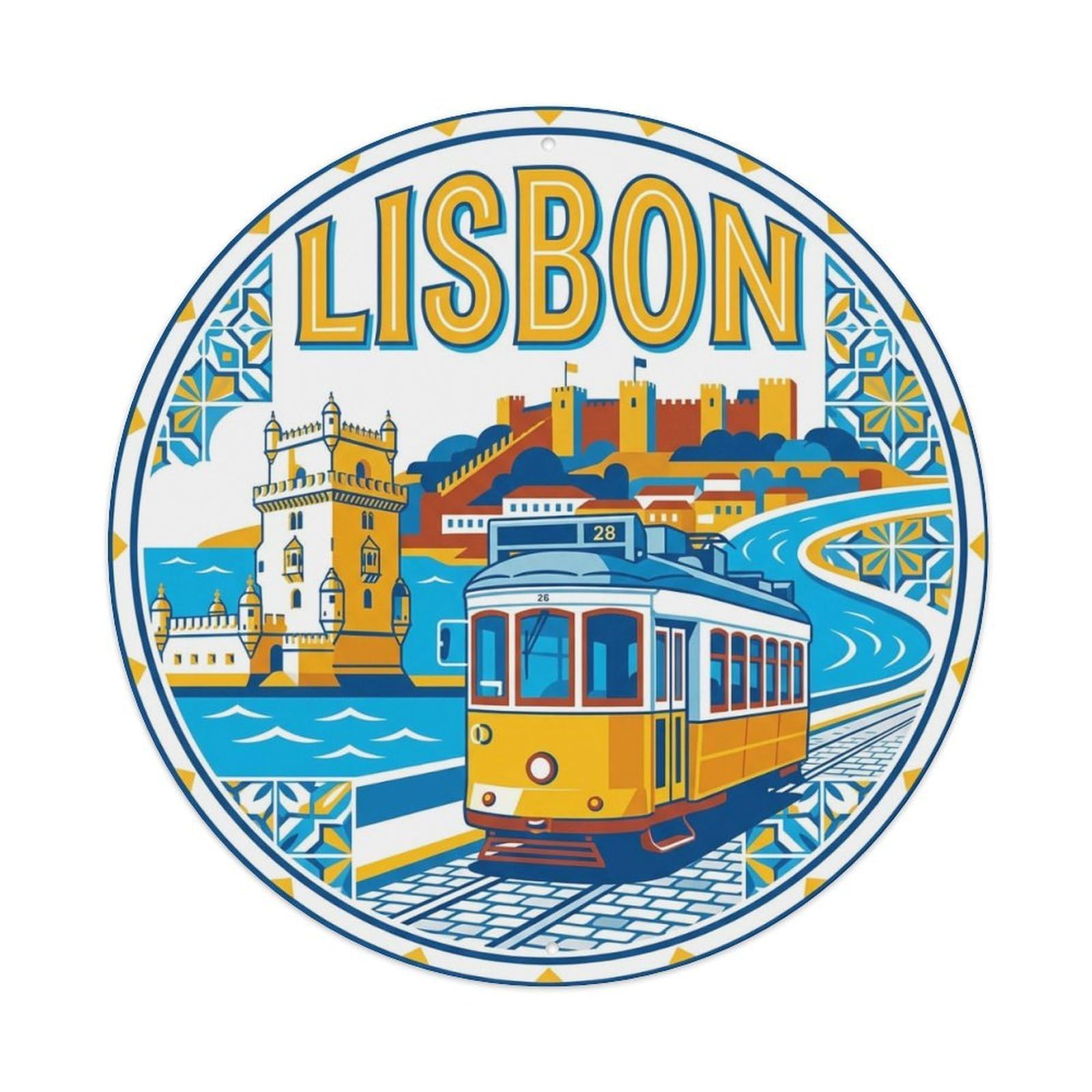 Vintage Travel Portugal Lisbon 1 Metal Tin Sign