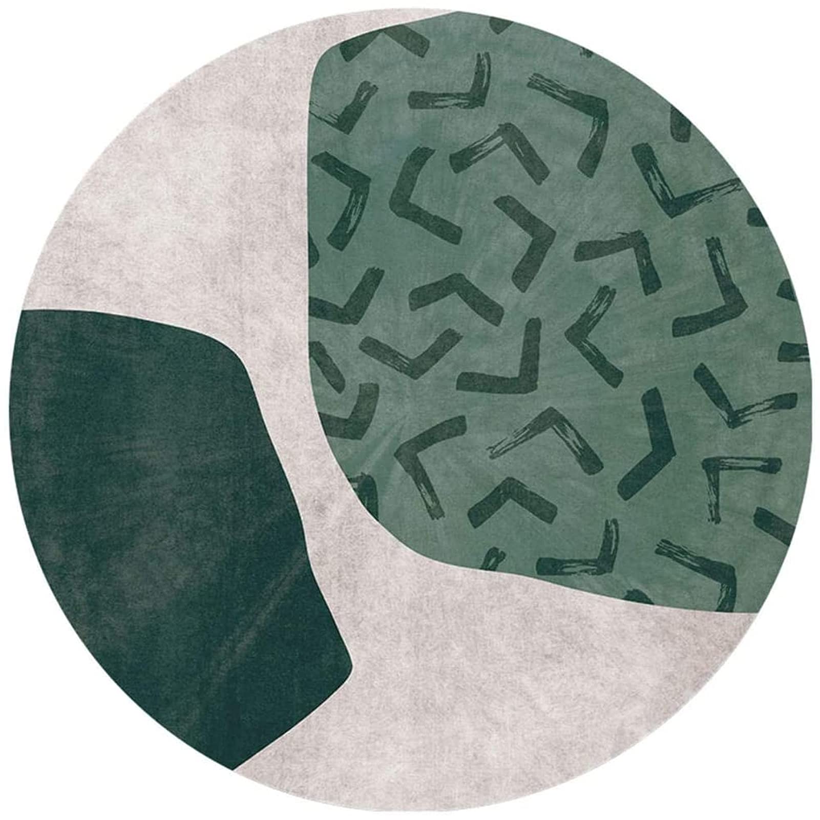 Tapis rond gris vert anti-glisse DKSNAJ pour protéger le sol du salon