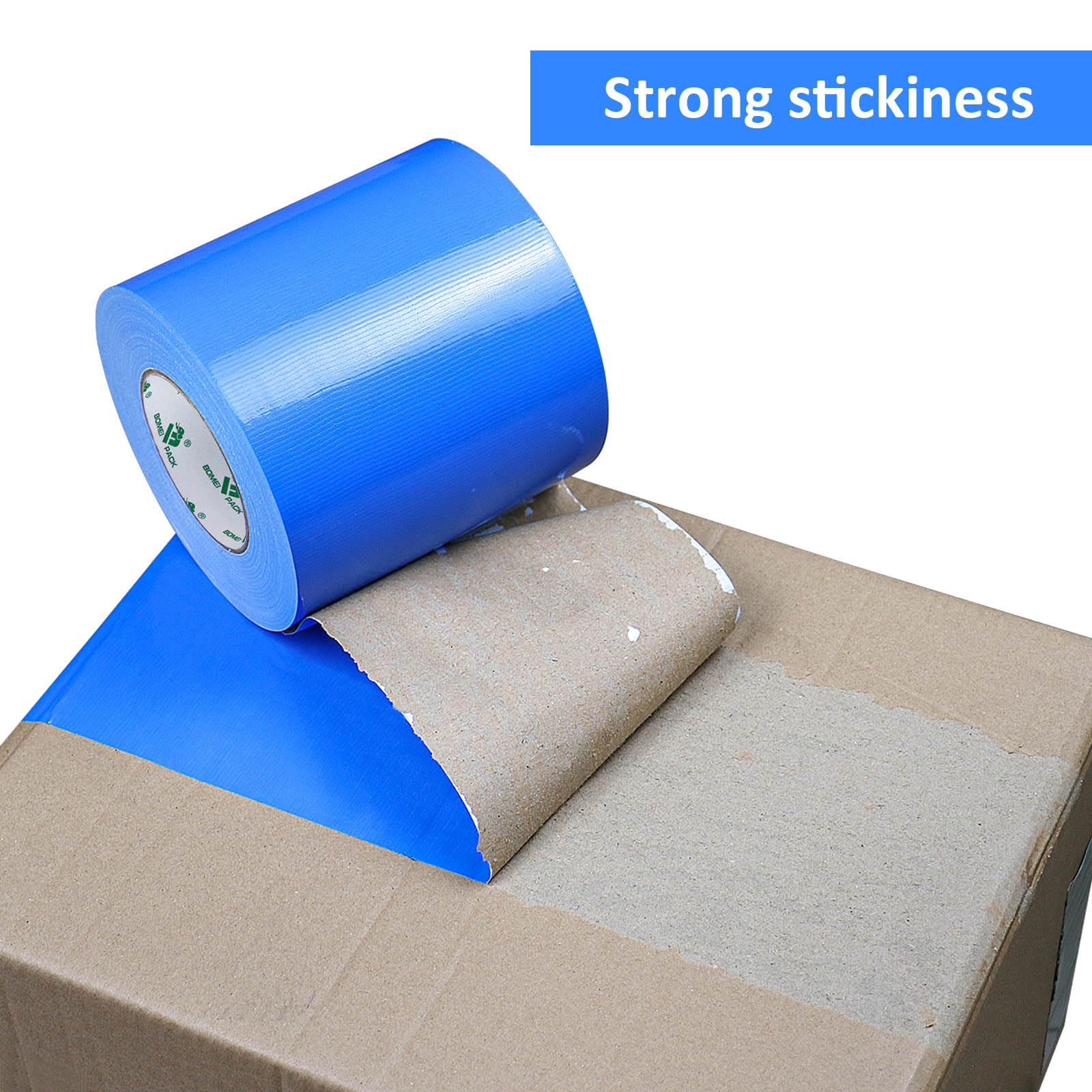 BOMEI PACK Cinta adhesiva de tela azul de 150 mm x 50 m, reforzada, resistente al agua, cinta adhesiva resistente para fijar reparaciones, cajas de etiquetado de manualidades, sellado y flejes para