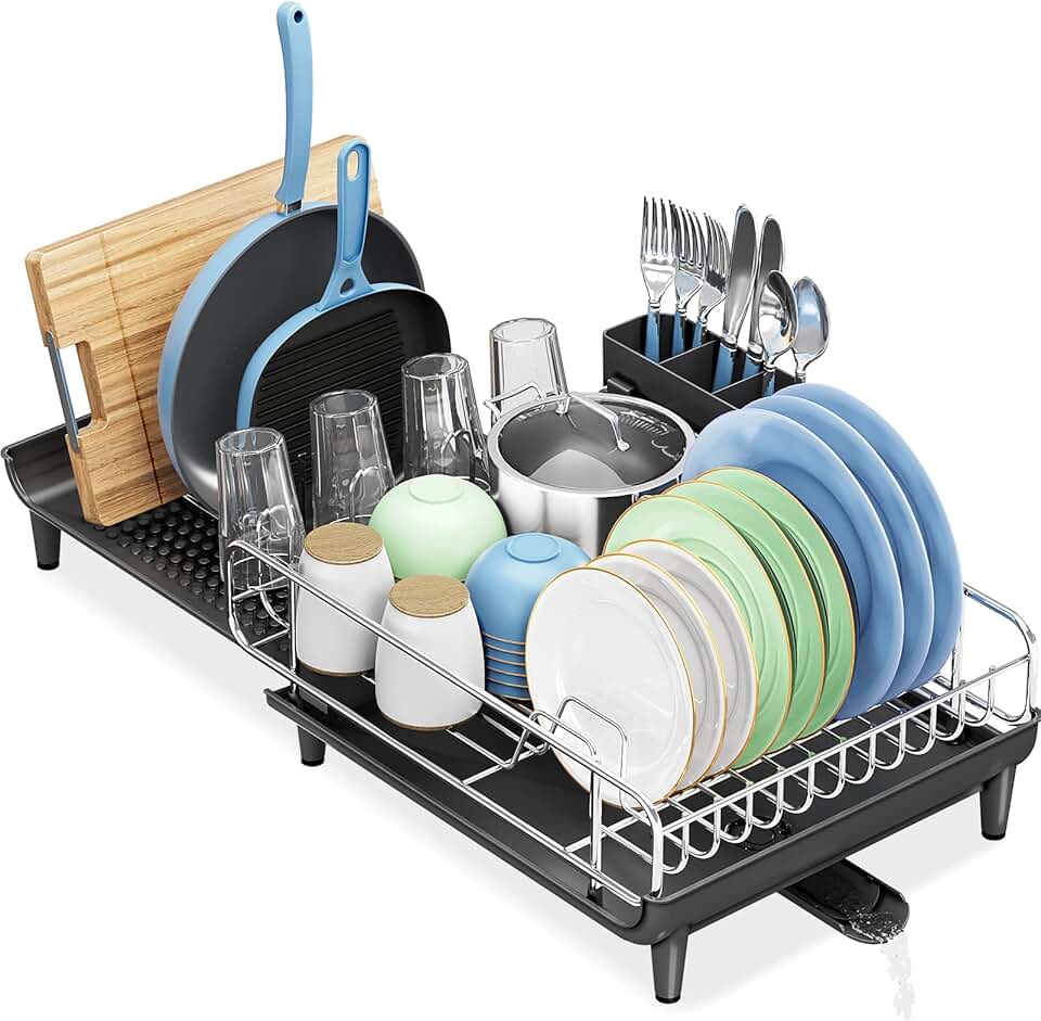 Escorredor de Louça Expansível - Escorredor Extensível para Bancada de Cozinhaem Aço Inoxidável KINGRACK