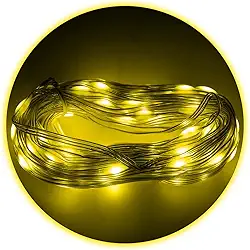 Led Pisca Linha Com 20 Metros Lâmpadas Tomada A Prova D'Água 8 Modos Natal Ano Novo 110V (Amarelo)