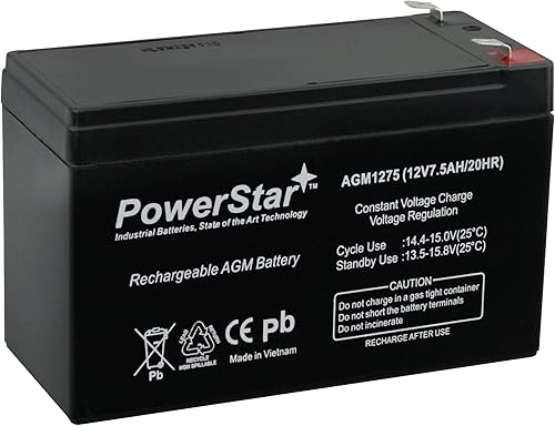 Miniatura 1 de POWERSTAR Batería de repuesto de 12V 7.5AH para APC ES500 ES550 LS500 RBC110 RBC2