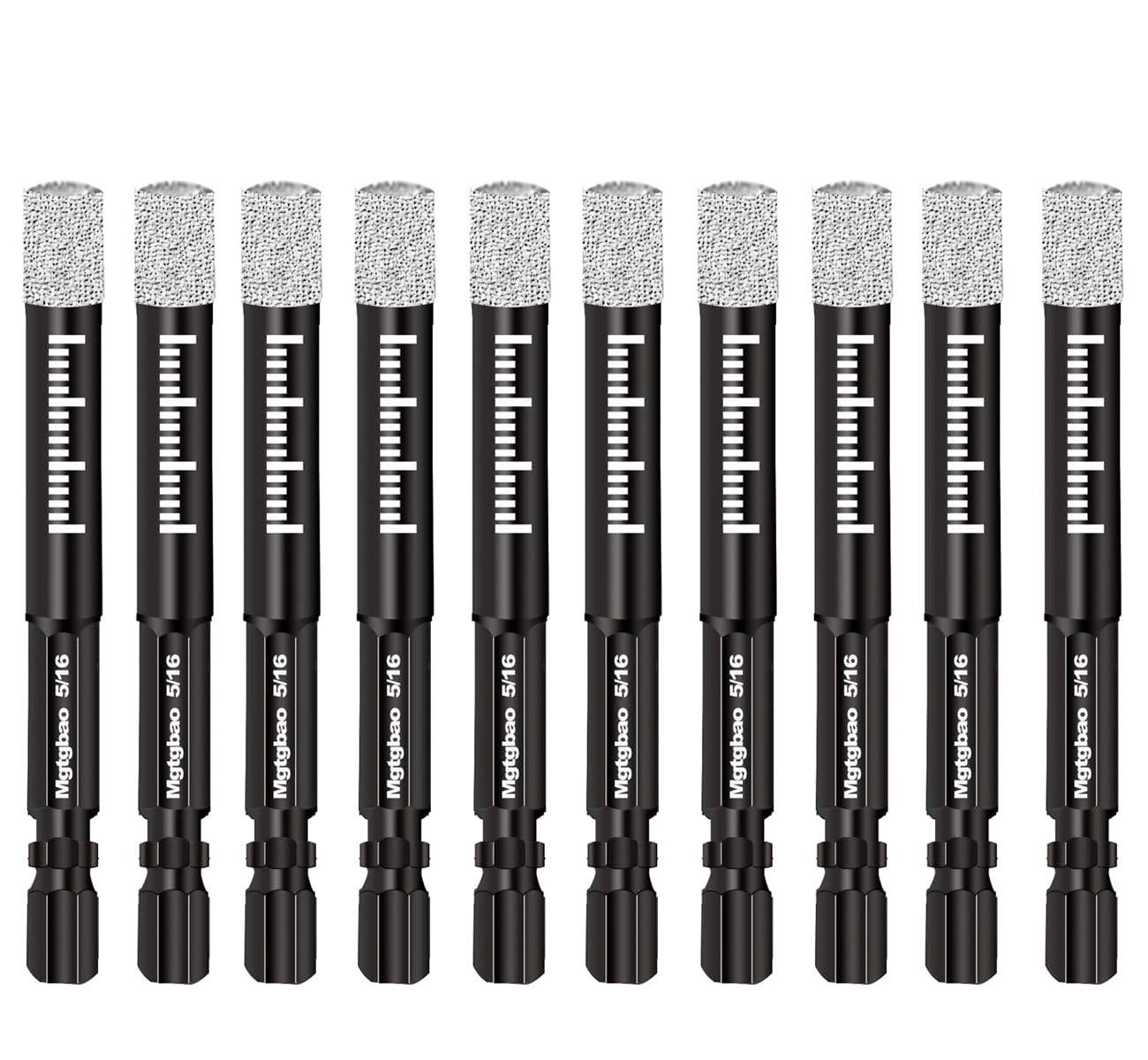 Mgtgbao 10pc 5/16” Dry Diamond Drill Bits Set，10PCS 8mm Hex Shank Core Drill Bit Brazed with Cooling Wax for Porcelain Tile Ceramic Concrete Granite