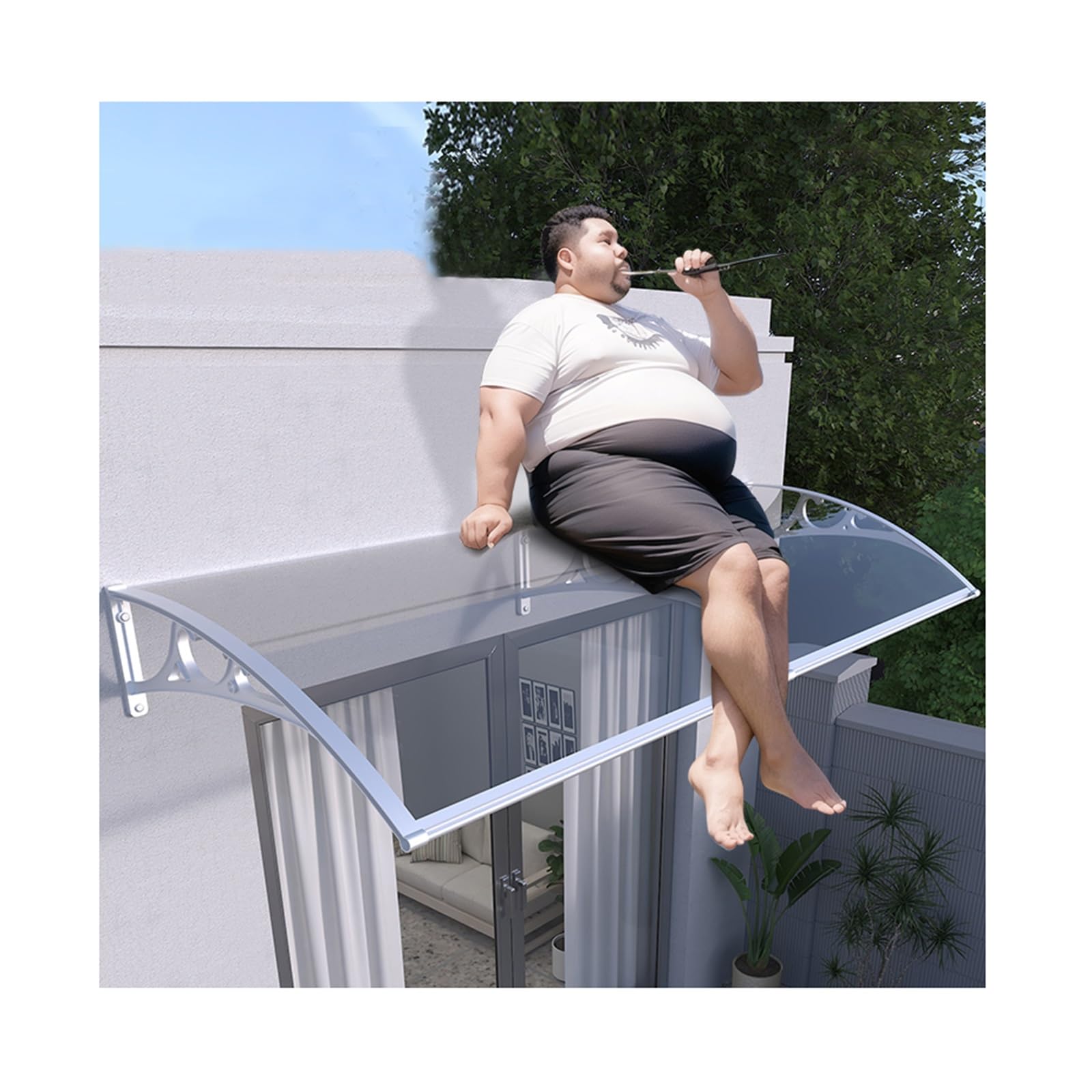 Protection de fenêtre extérieure auvent de porte polycarbonate 80 x 210 cm