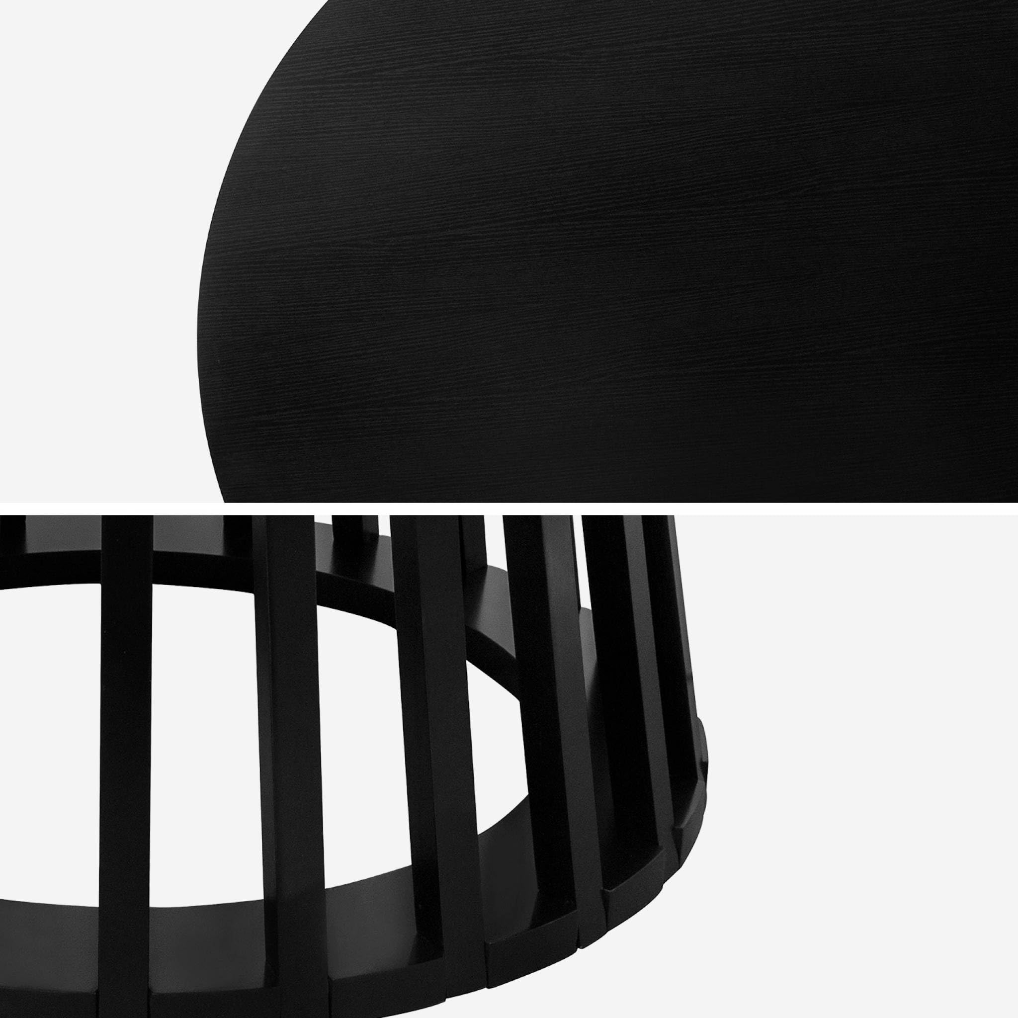 Alice's Garden sweeek - Table à Manger Effet Bois Noir. Pieds Bois de Sapin 4 Places Ø120cm