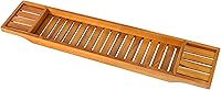 VaeFae Teak Bathtub Tray Caddy - Wooden Spa Bath Table Fits 28-34" Tubs, Anti-Slip Bath Wood Tray for Books, Wine, Phone