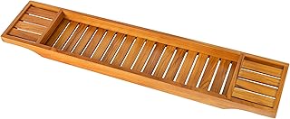 VaeFae Teak Bathtub Tray, Wooden Bath Caddy for Bathtub, Bath Tub Wood Table for