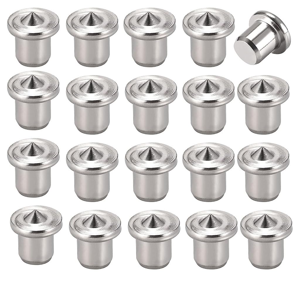 20 Pcs Dowel Pins Center Point Set Woodworking Craft Clamp Steel Doweling Centering Pins Transfer PlugsDrill Hole Tool (5/16 Inch )