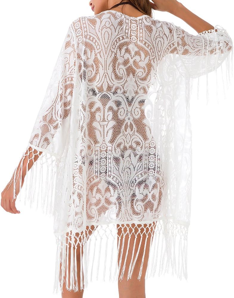 Upopby Women's Lace Beach Cover Up Swimwear Bikini Swimsuit Coverups, Cardigan