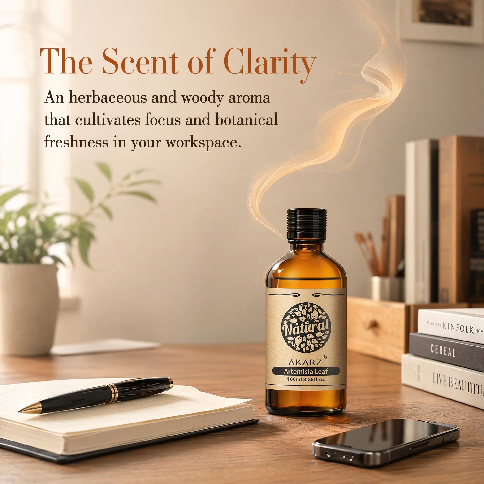 AKARZ 100ml Olejek esencjny z Liścia Absyntu - Naturalny olejek aromatyczny do dyfuzorów, lamp aromatycznych i aromatów pomieszczeń