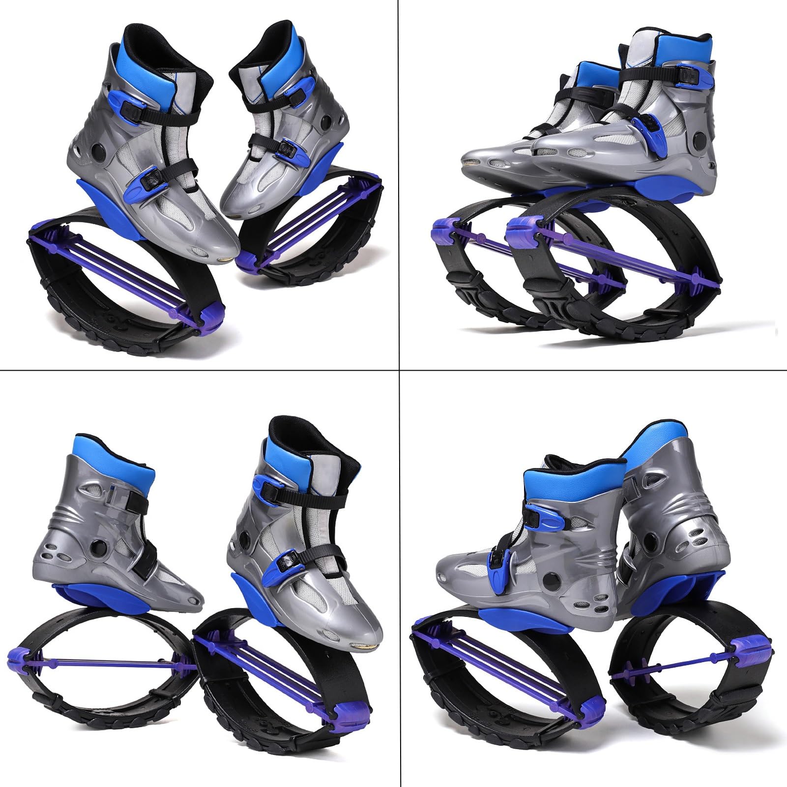 Stivali Rimbalzanti Scarpe da Salto A Canguro con Borsa, Scarpe da Rimbalzo per Giovani Adulti, Stivali da Fitness per Esercizi, Scarpe Rimbalzanti con 3 Molle(Gray,M)