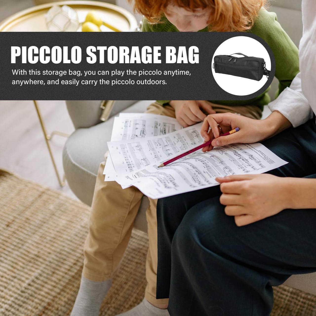Milisten Piccolo-Aufbewahrungstasche Tragbare Piccolo-Tragetasche Für Piccoloflöte Leichtes Etui Für Holzblasinstrumente 26.00 X 10.00 X 6.00 Cm Für Unterwegs Und Sichere Aufbewahrung