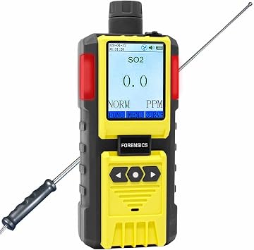 Sulfur Dioxide Analyzer SO2 by Forensics | USA NIST Calibration | SO2 0-20 ppm | Built-in Pump & 4ft Probe |