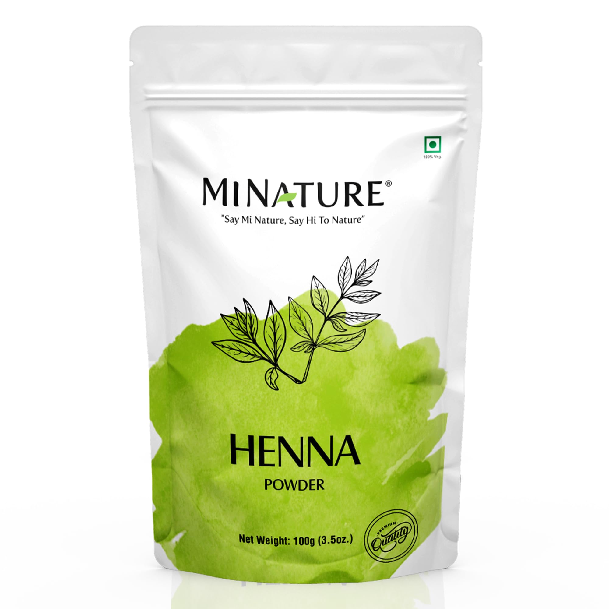 Mi Nature Pure Henna Powder (Lawsonia Inermis) 100g - Natural Plant-Based Hair Coloring & Conditioning Treatment - Herbal Hair Care Formula - No Added Preservatives