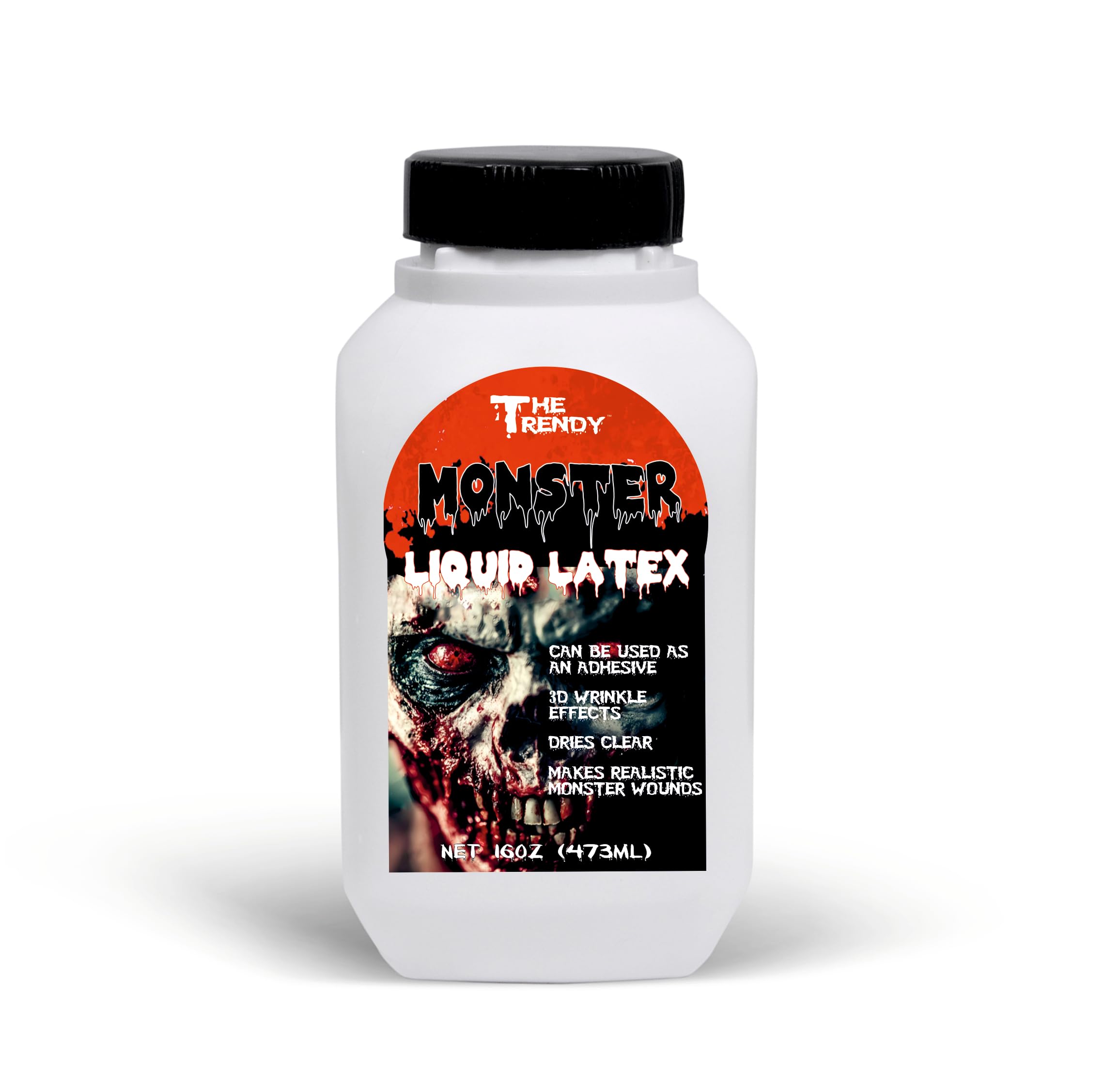 The Trendy Create Realistic Monster & Zombie Skin with Monster Liquid Latex - 473ml | Dries Clear, Perfect for Halloween & Costume Parties | Easy to use |-image-44