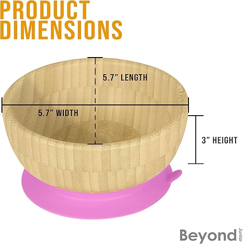 Miniatura 7 de Abiie Octopod - Juego de cuencos de bambú para bebés de 4 meses en adelante, cuenco de succión para silla alta sin desorden con cuchara para niños
