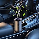 100ML Car Diffusers for Essential Oils, Rechargeable Battery Powered Cordless Portable Humidifier with 7 LED Color Changing Lights 2 Timer Modes for Car,Travel (Black)