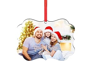 Personalized Christmas Ornaments 2024, Double Sided Photo Ornament