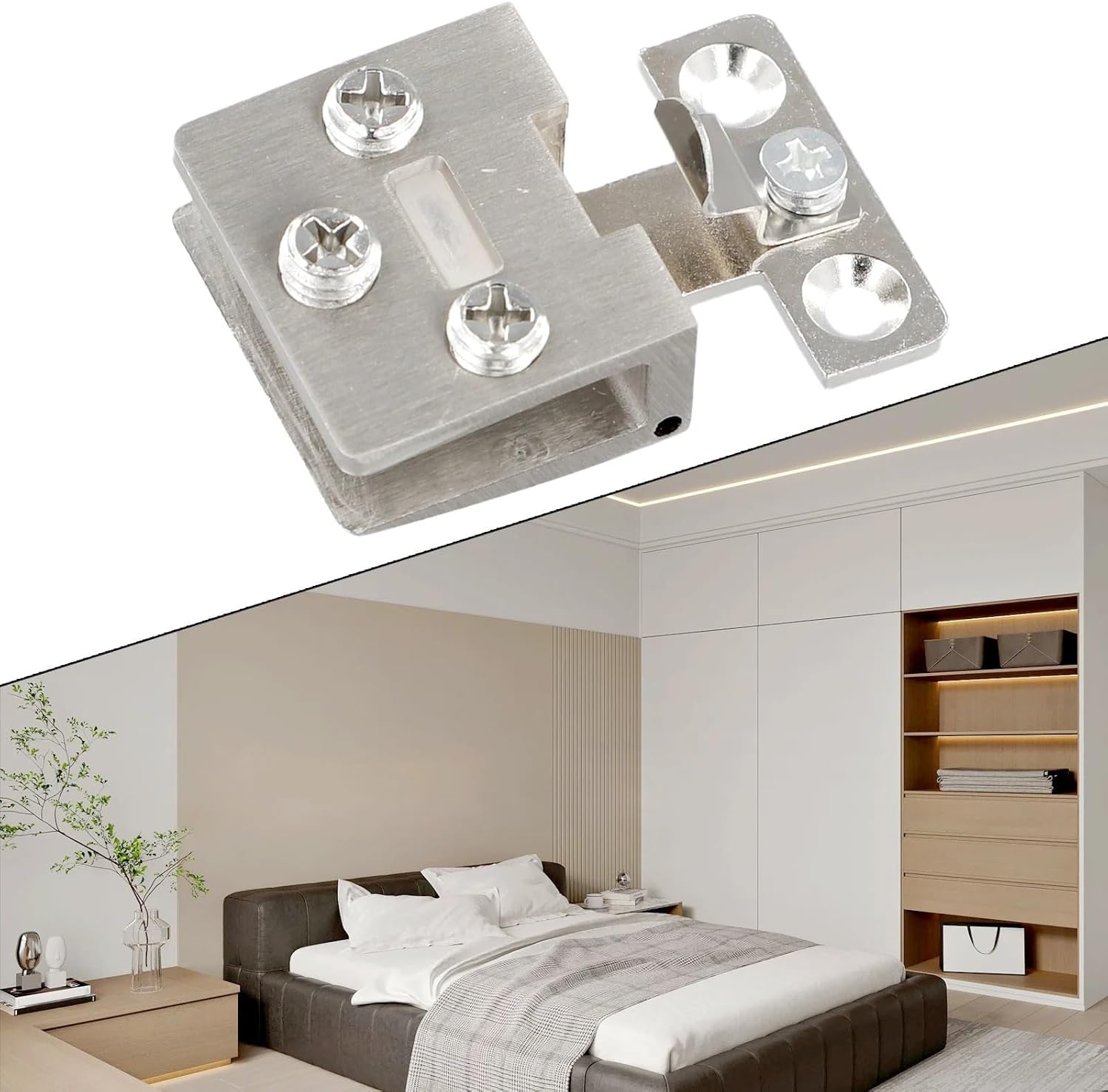 Bisagras para puertas de cristal, Mueble bisagra puerta cristal ducha (2 piezas)