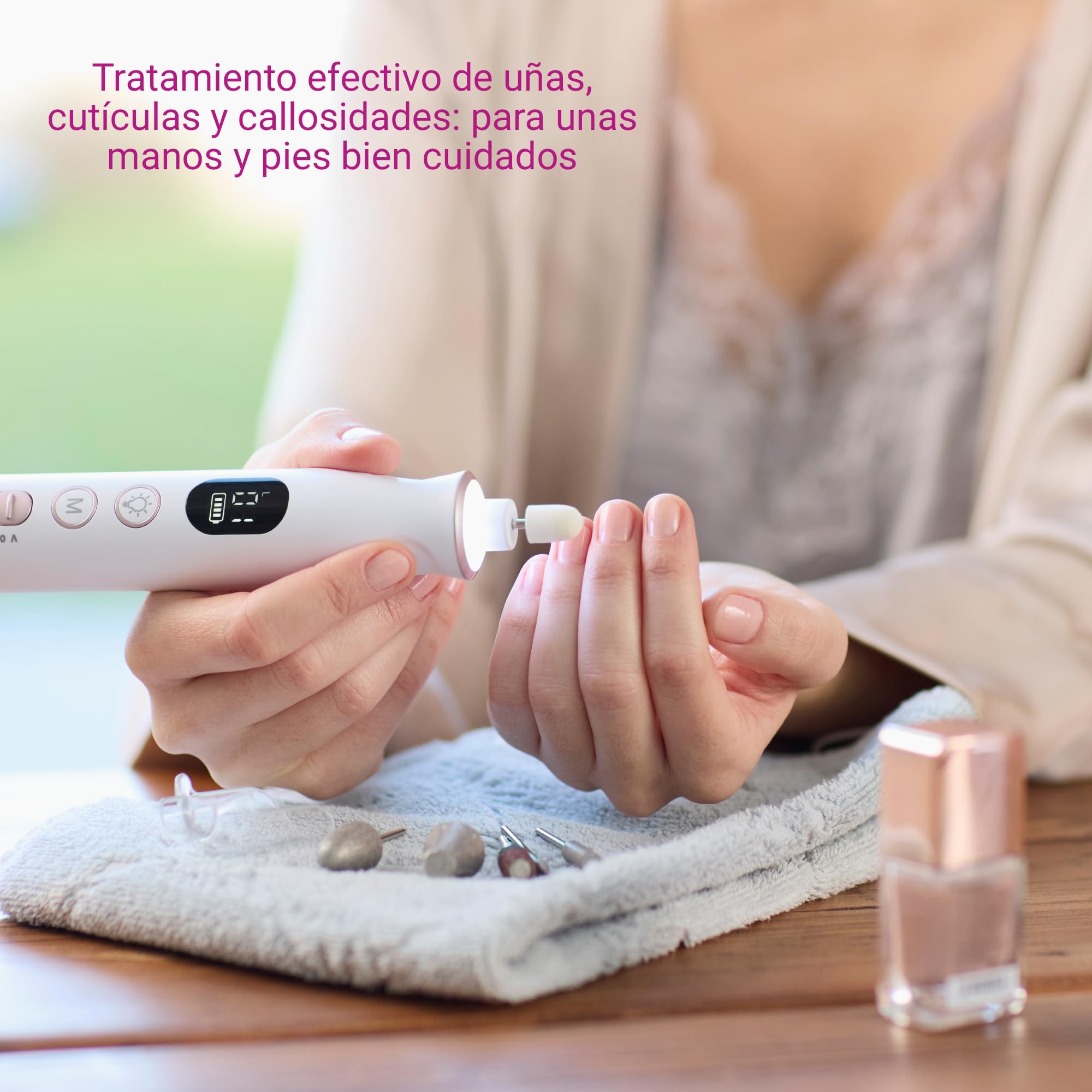 medisana MP 940 set eléctrico de manicura y pedicura, torno para uñas, lima electrica, kit de uñas para el cuidado de manos y pies y el tratamiento de uñas, cutículas y callosidades