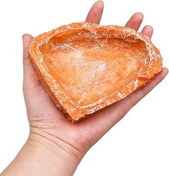 3 Pack Reptile Food Dish, Resin Hermit Crab Food & Water Bowl, Reptile Feeding Food Dish Kit, Tank or Aquarium Accessory, Suitable for Turtle Lizard Hermit Crab Snail Bearded Dragon Leopard Gecko