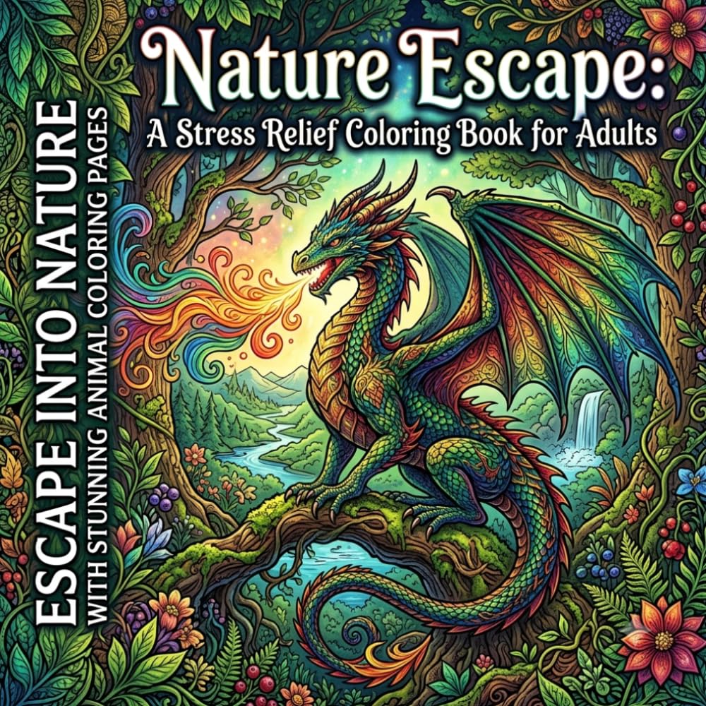 Nature Escape: A Stress Relief Coloring Book for Adults: Escape into Nature with Stunning Animal Coloring Pages