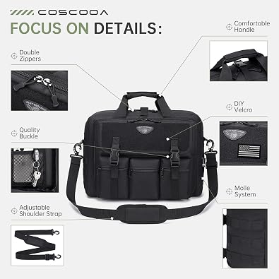 Stypos 17.3 Inch Tactical Laptop Messenger Bag for Men with Passport Wallet