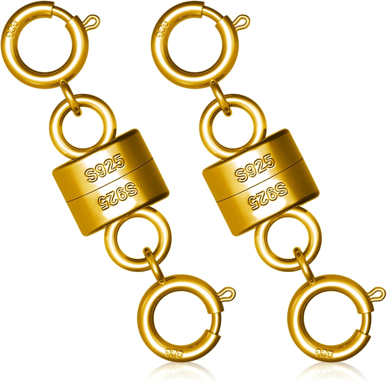 2pcs 925 Necklace Clasps and Closures, Double