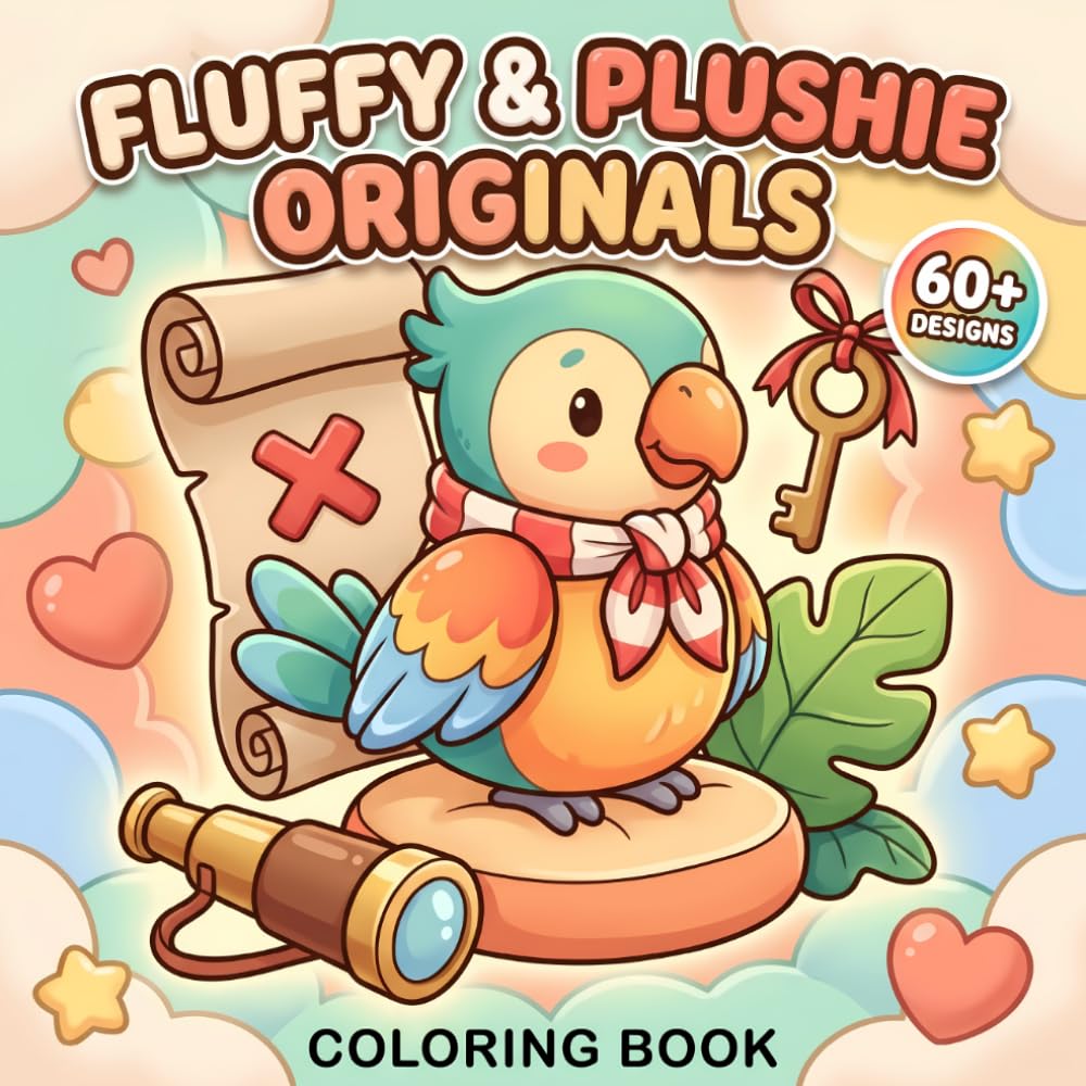Fluffy & Plushie Originals Coloring Book: Bold And Easy Pages Filled With Cozy Critters, Gentle Fun, And Relaxing Creative Moments