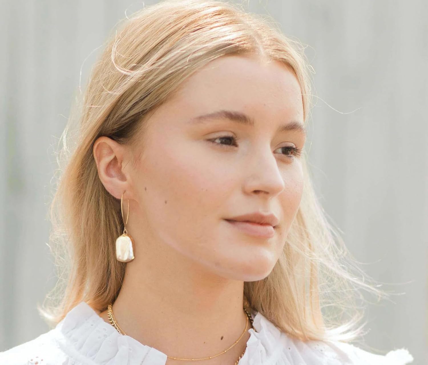 Geometric Drop Dangle Earrings Boho Statement Long Hoops 18k Gold Plated Lightweight Earrings for Women Girls - Image 2