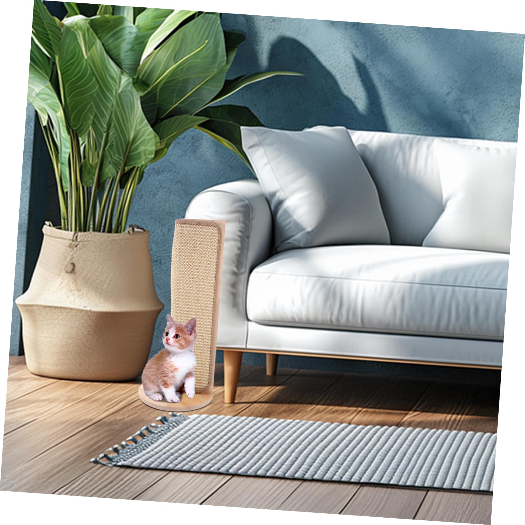 Alfombrilla Protectora para Gatos con Sisal Natural Rascador De Esquina Autoadhesivo para Muebles Fácil Instalación y Limpieza Protección para Paredes y Sofá para Gatos y Gatitos