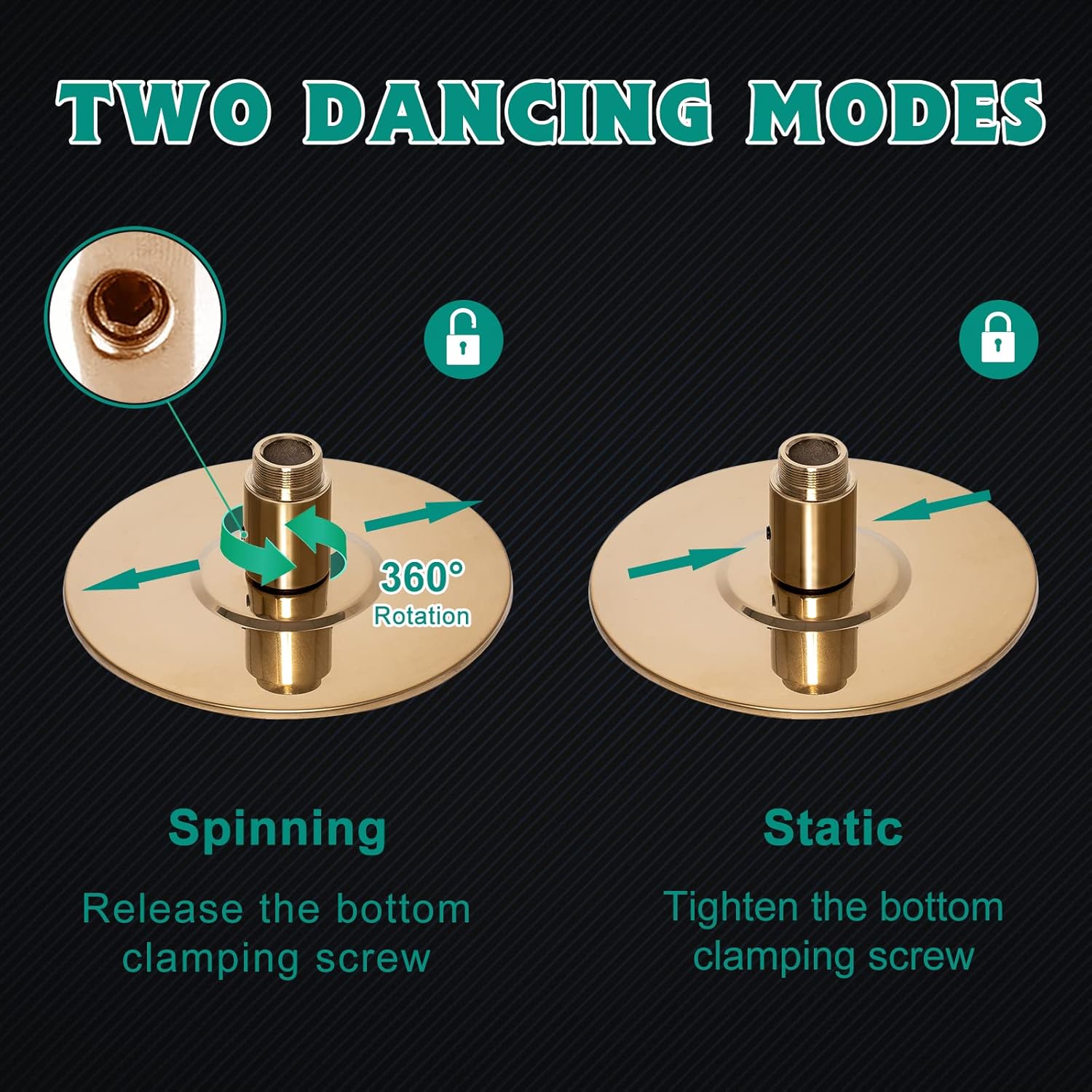 MOPHOTO Portable Removable Home Dancing Pole, Professional Spinning Static Dance Pole for Club Party, Equipment Fitness Pole Kit for Beginner with Load Capacity 400 LBS Gold : Sports & Outdoors