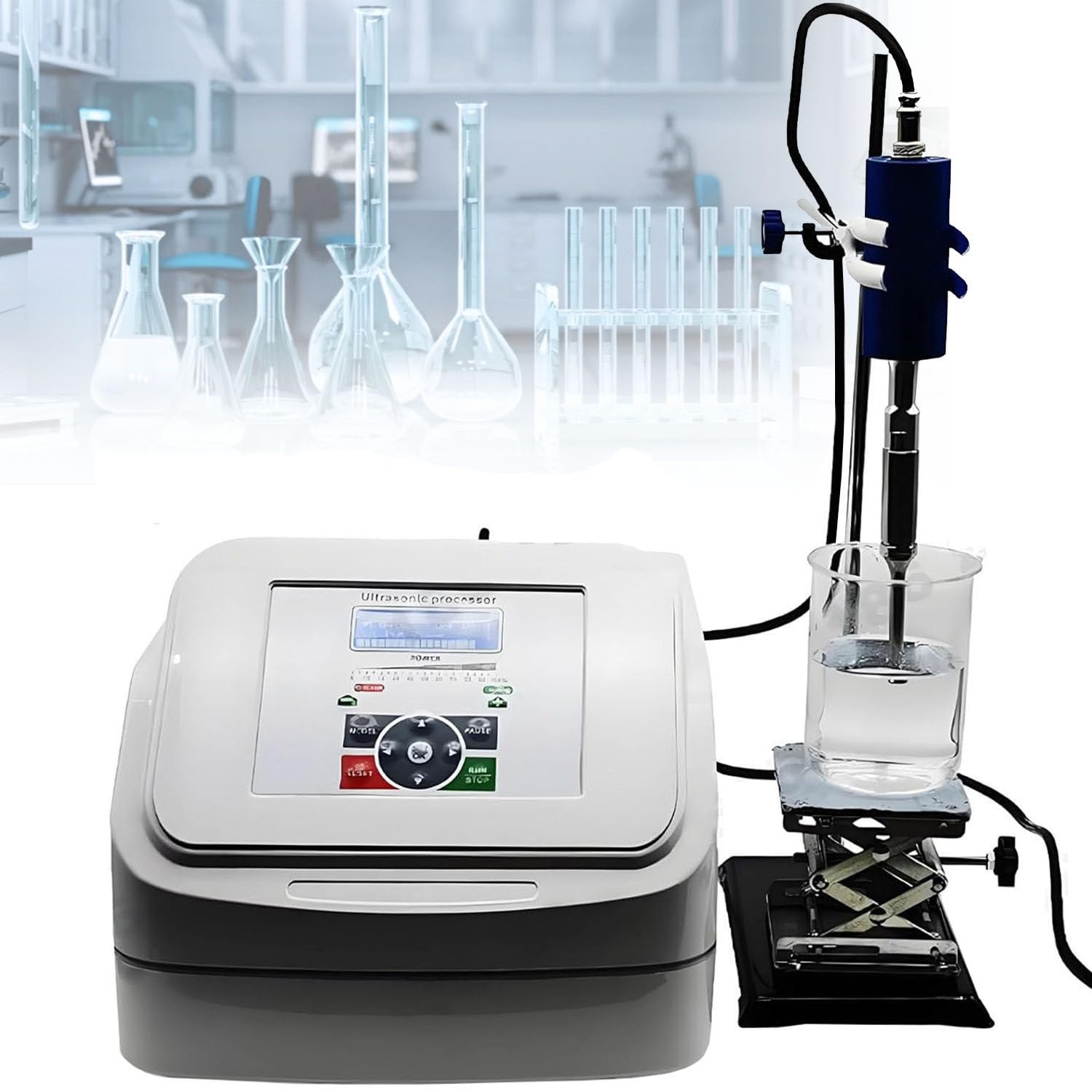 Ultraschall-Homogenisator, Labor-Prozessor, zeitgesteuerte Emulgierung, 10–600 ml Kapazität, für Biologie, Optik, Schmuck, Luft- und Raumfahrt, 4 mm Sonde