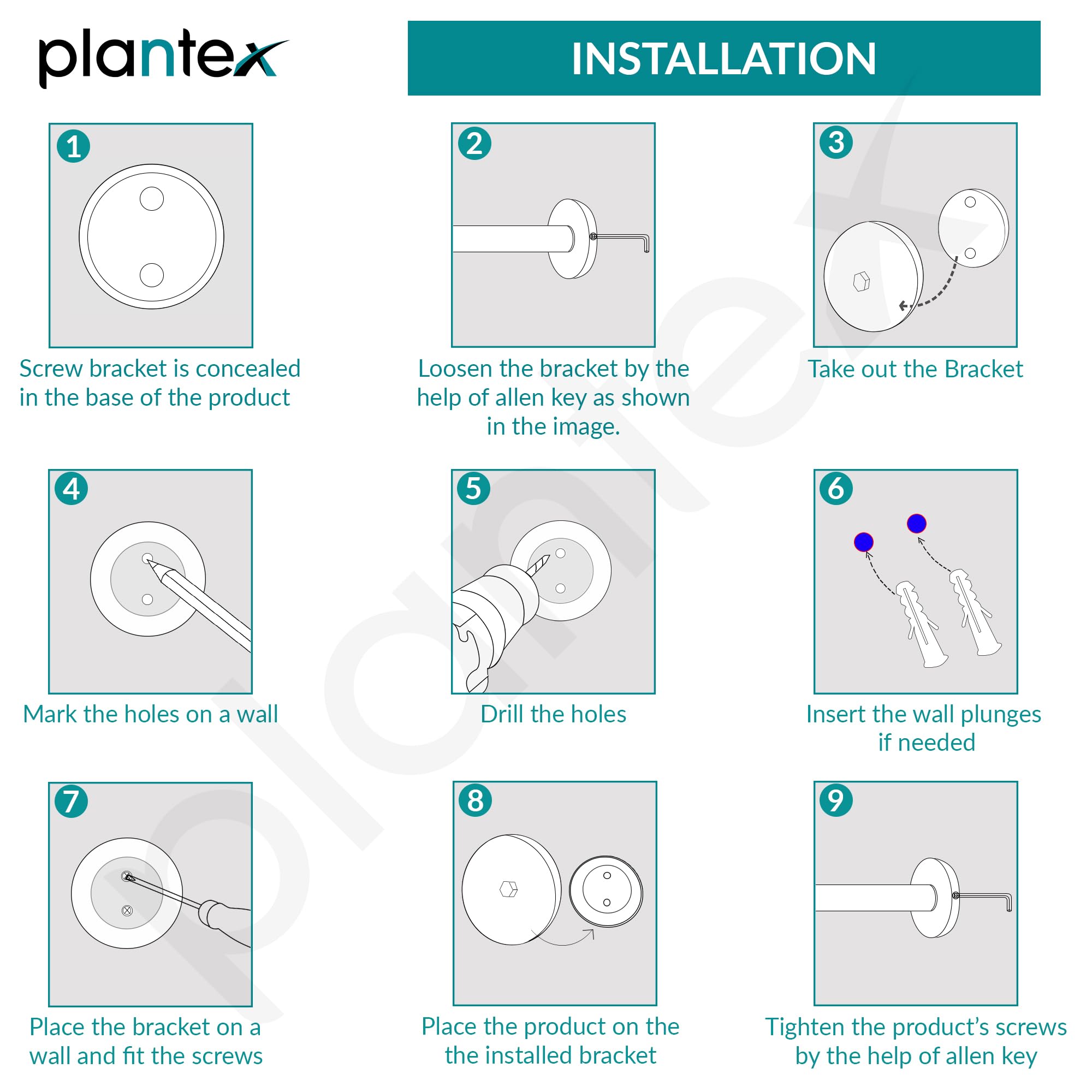 Plantex Stainless Steel Towel Rings - 2 Pack -7 Plantex Stainless Steel Towel Rings - 2 Pack -7