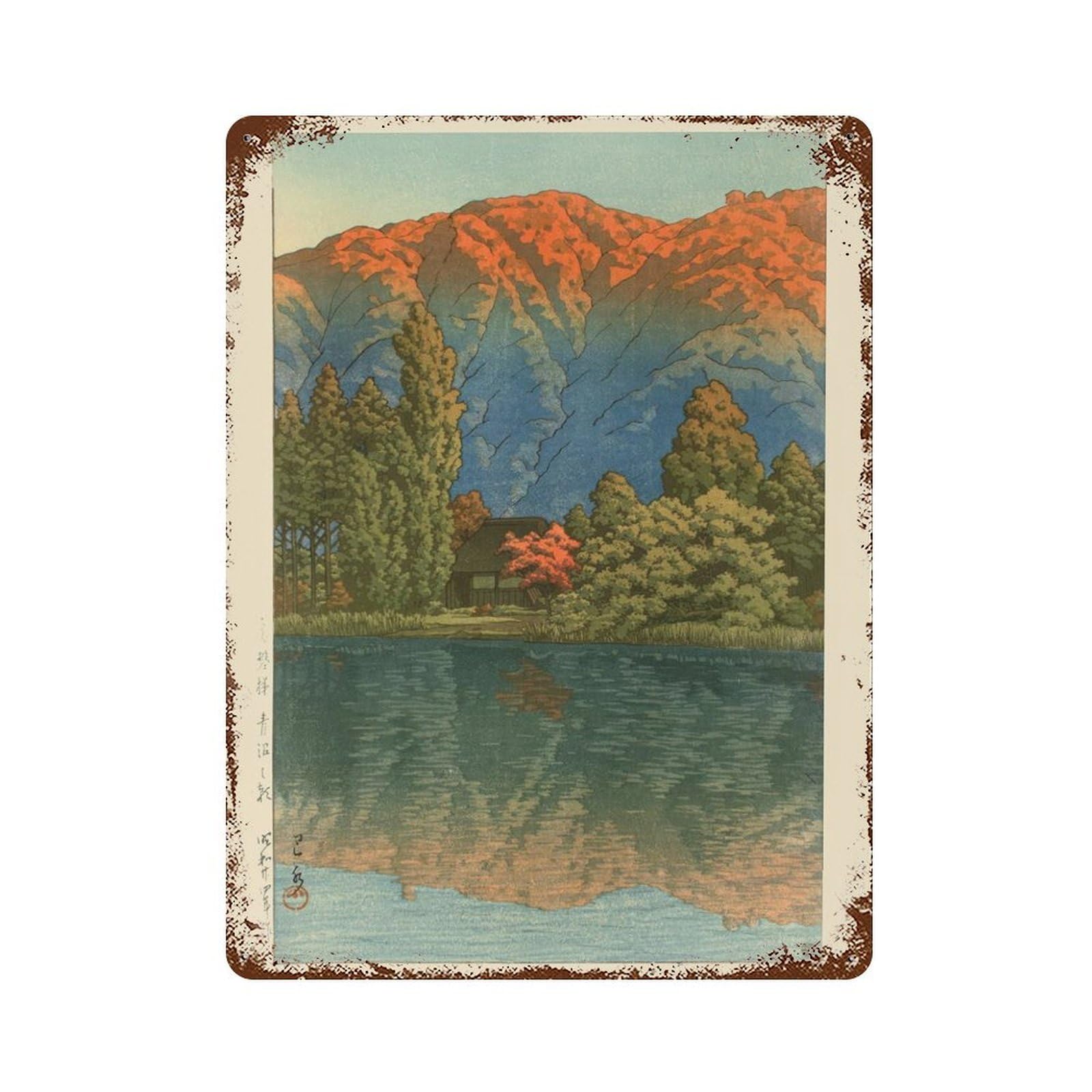 xiaoxiaoshen Kawase Hasui Morning at Ao Marsh Wall Decor Art Metal Tin Poster Modern Home Decor Art Home Bar Shop Decorations Vintage Sign 40x30cm
