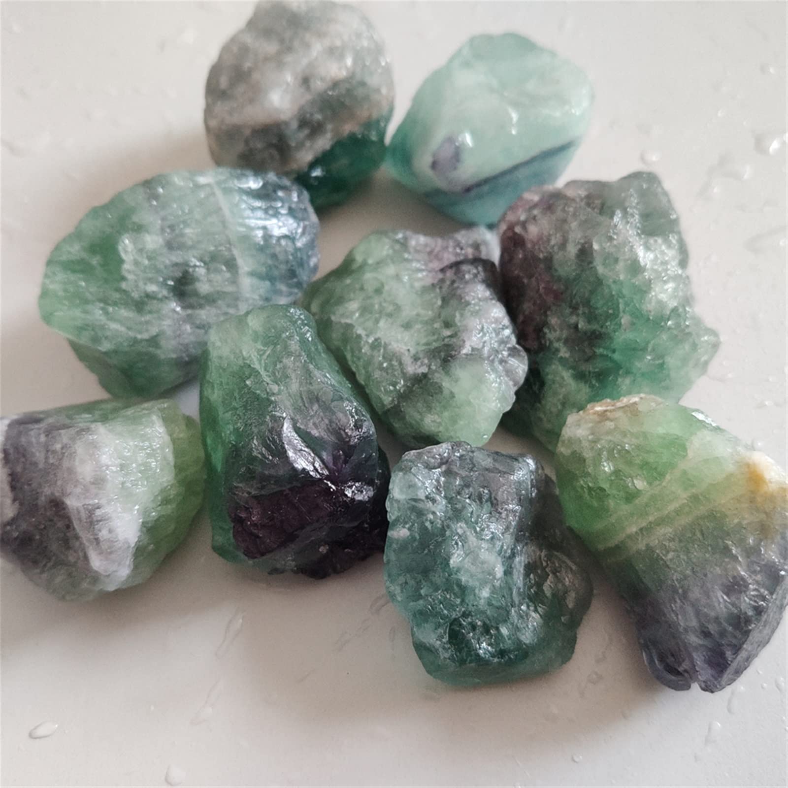 Cristales de Piedra de fluorita Azul Natural, especímenes de Piedras Preciosas coleccionables, decoración del hogar, Grava for decoración de Acuario, Regalo, 1 ud. MZOGODWI