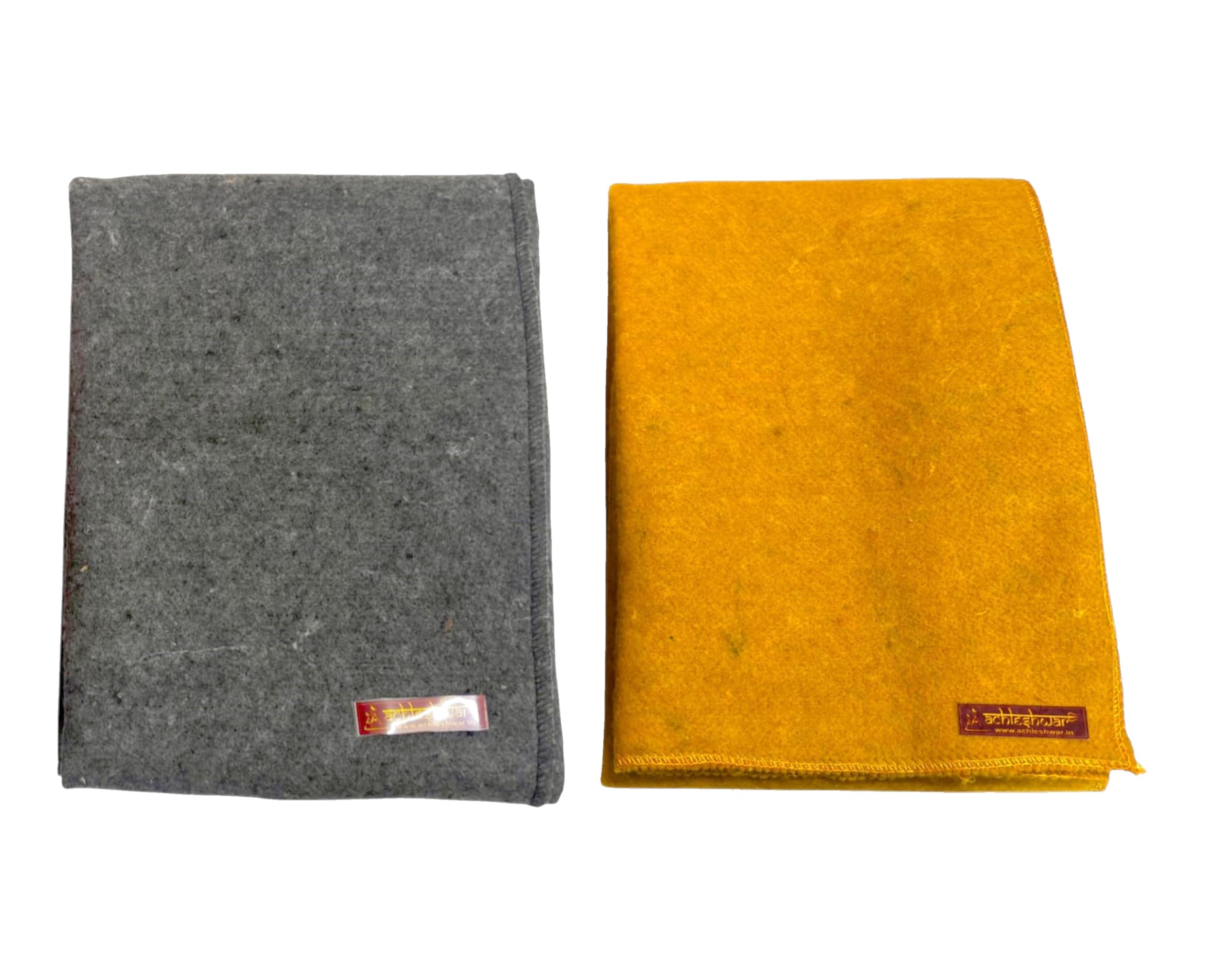 Achleshwar Combo of Premium Yellow and Grey Woolen Aasan Completely Handcrafted Perfect Mat for Meditation & Prayers - Soft, Comfortable (Size 23 x 30 Inch)-image-45