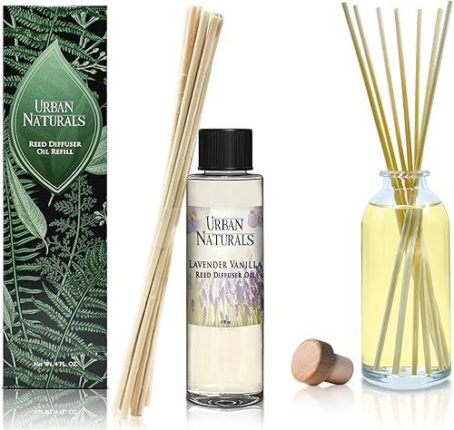 Miniatura 494 de Urban Naturals Reed Diffuser Oil Refill Ocean Mist Sea Salt with Salt Spray, Violet Leaf, Sea Grass, Driftwood 8 oz + Free Reed Sticks, Made in The