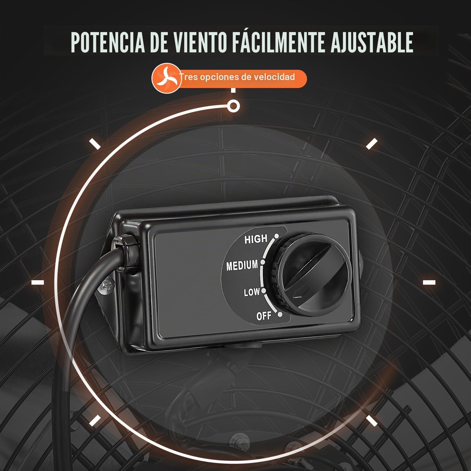 VEVOR Ventilador de Tambor Industrial de Alta Velocidad, para Uso Comercial de Alta Resistencia, 3 Velocidades, 8600 CFM, con Inclinación Ajustable de 360° para Almacén, Taller, 780 x 710 x 320 mm