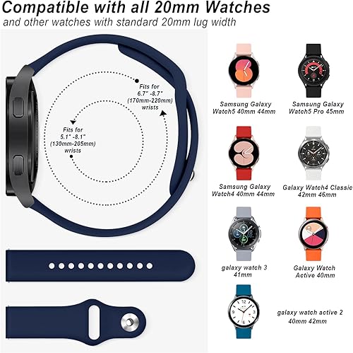 Miniatura 4 de Paquete de 3 correas para Samsung Galaxy Watch 66 Classic de 1.575 in 1.732 in 43 1.850 in, Galaxy Watch 5Galaxy Watch 4, correa de repuesto