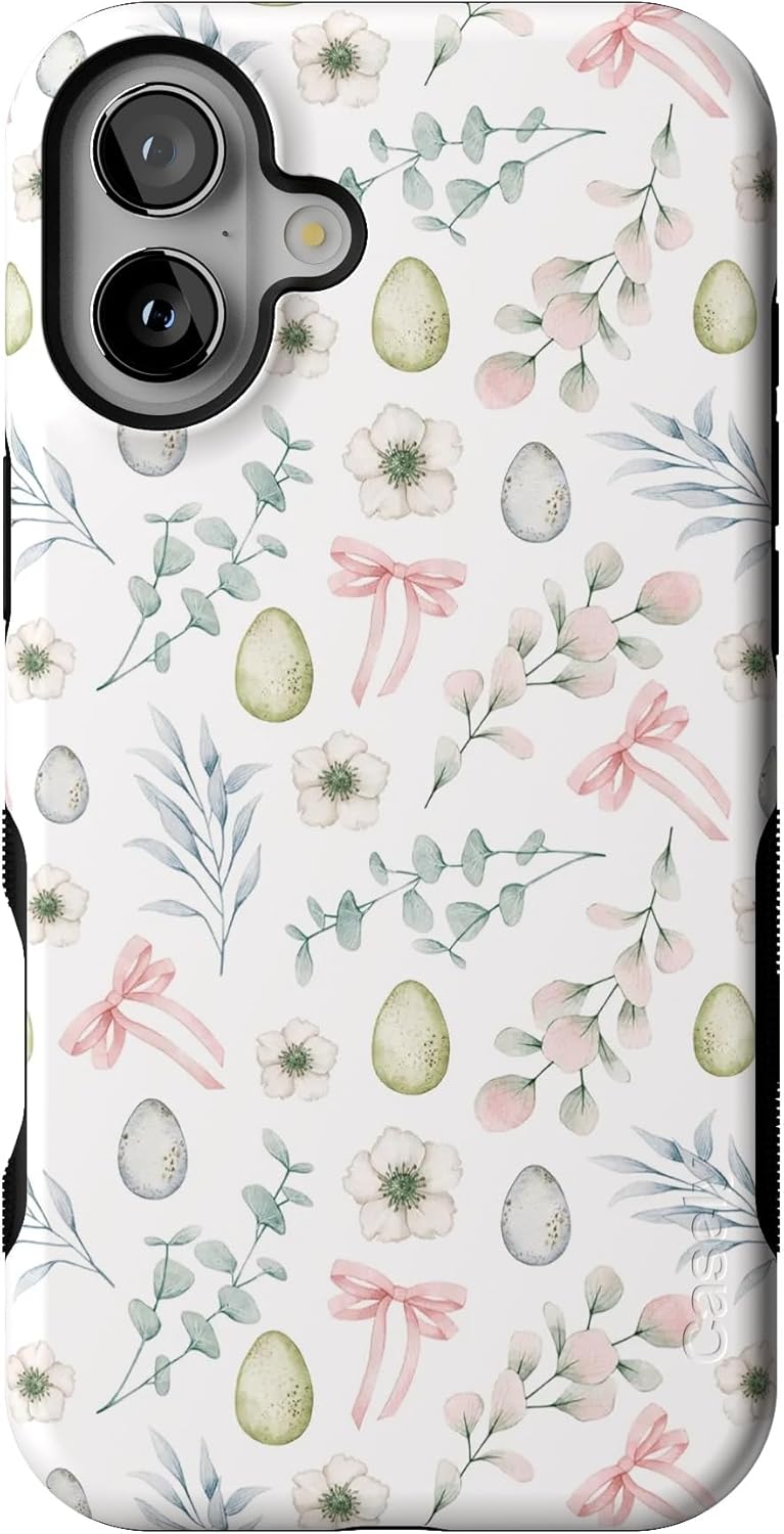 Casely iPhone 16 Plus Case | So Eggxtra | Spring Garden | Compatible with MagSafe | Bold Protective Design