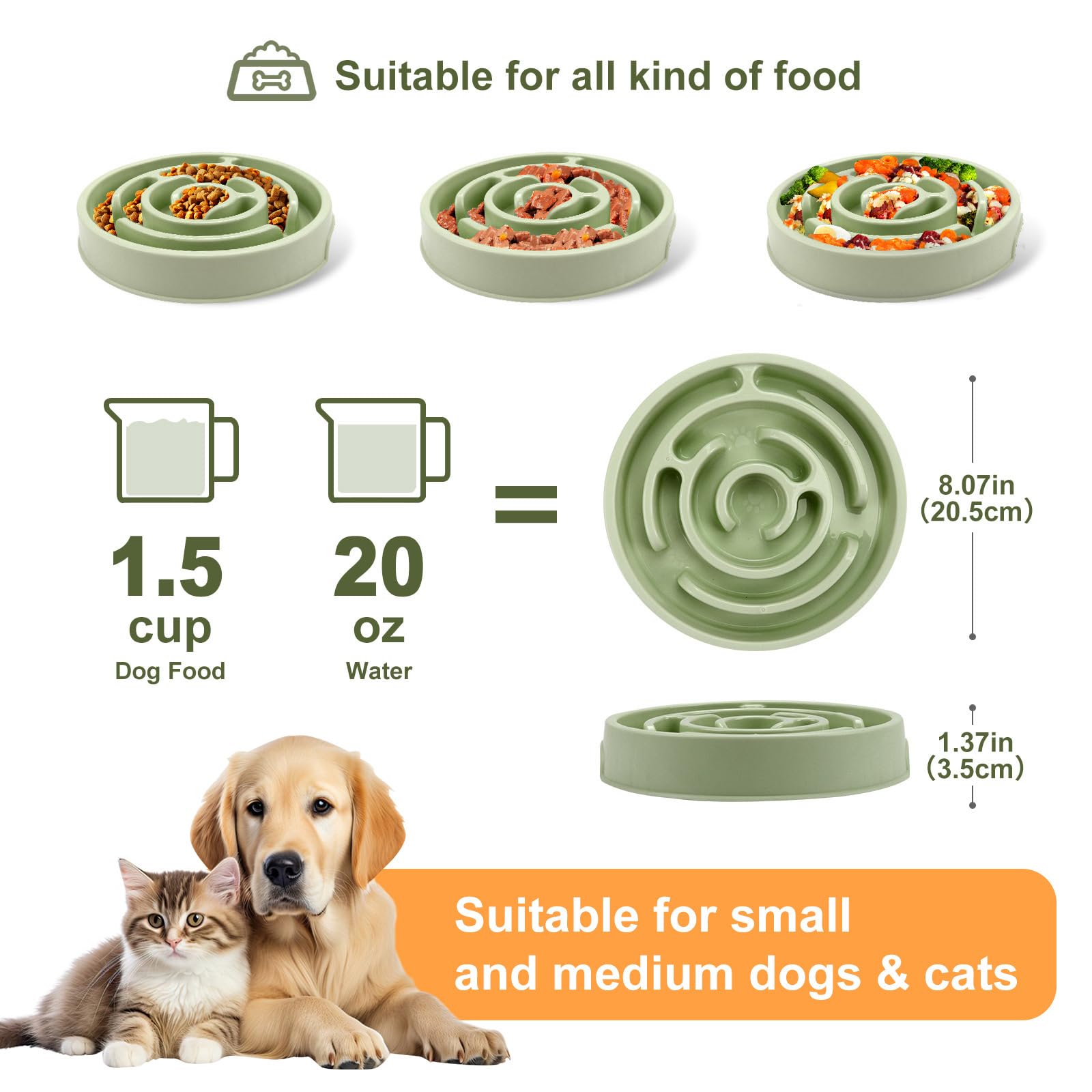 Slow Feeder Dog Bowls, Silicone Dog Bowl with Anti-Slip, Slow Feeder & Non-Slip Design, Boredom and Anxiety Reducer - Image 2