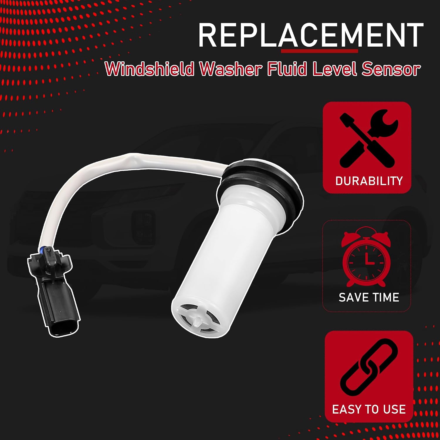 Windshield Washer Fluid Level Sensor Compatible with 2014-2021 Mitsubishi Outlander 2016-2023 Outlander Sport 2018-2022 Outlander PHEV 2018-2024 Eclipse Cross Replaces 8260A406